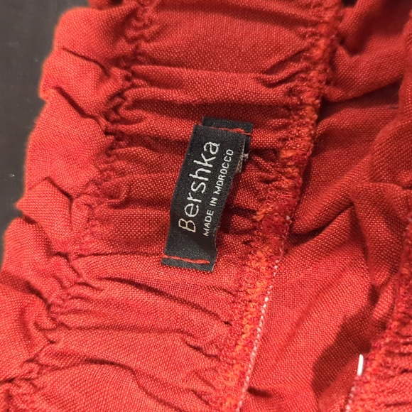 Bershka Burnt Orange Linen Blend Mini Skirt - Picture 9 of 9